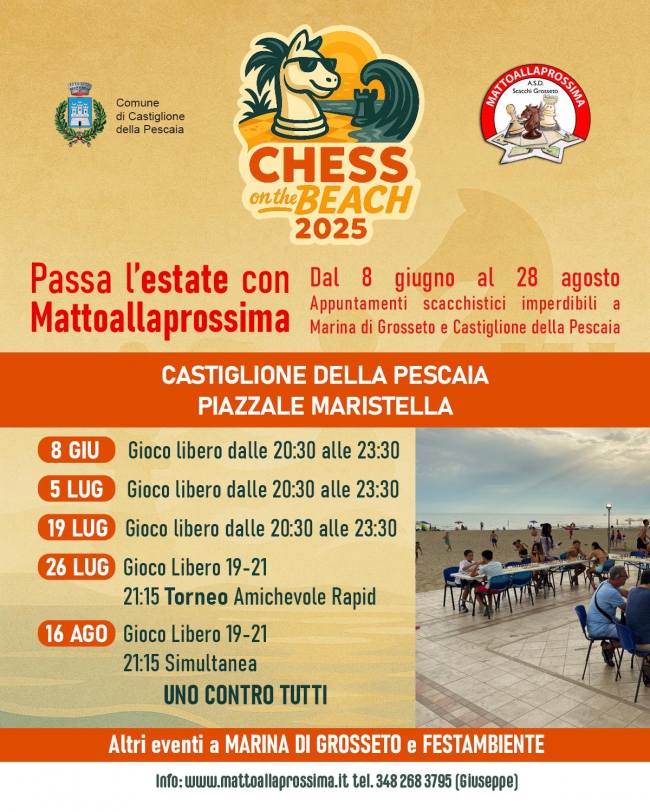 scacchi in spiaggia a castiglione della pescaia